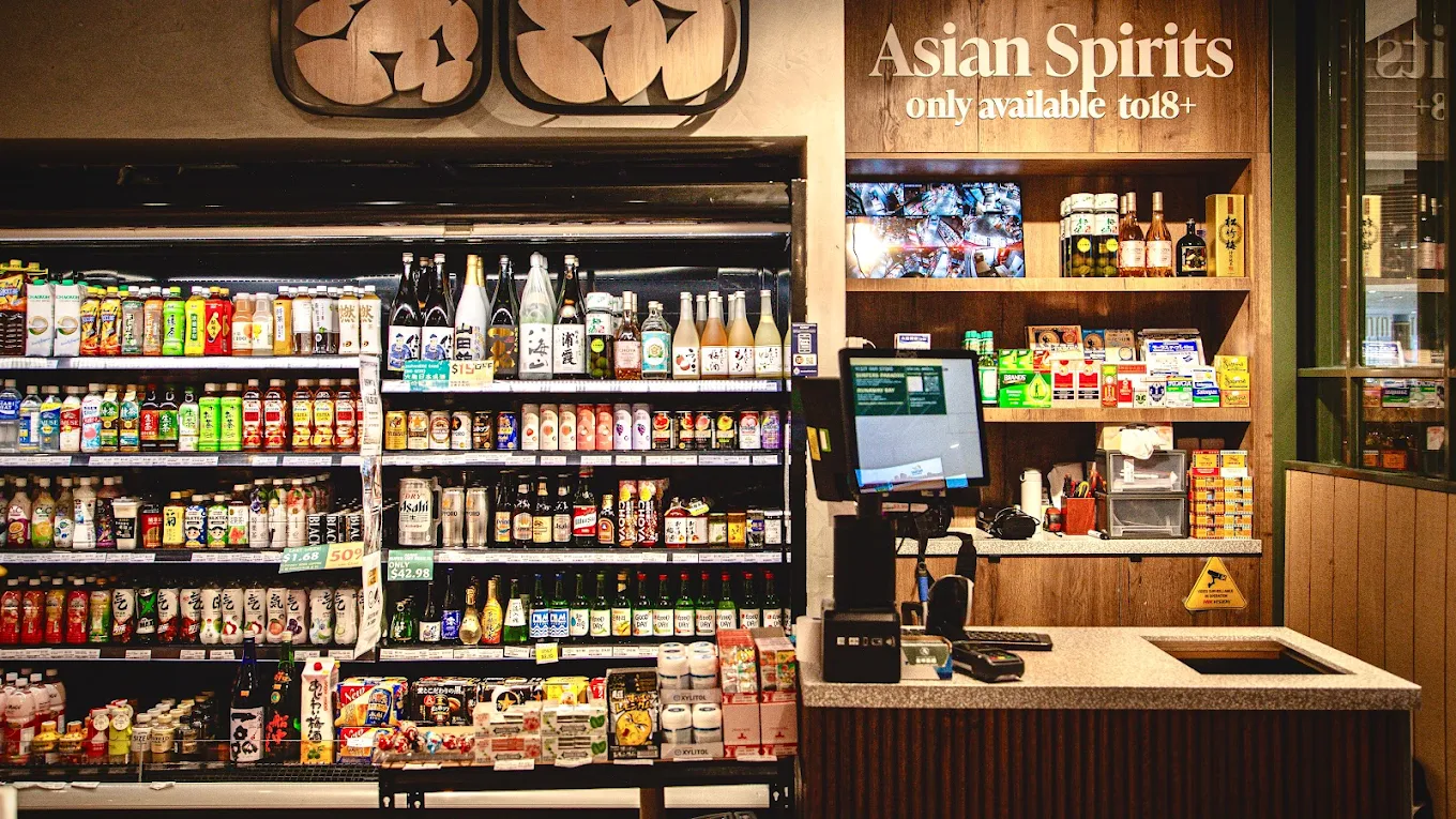 Asian Emporium store interior with Asian Spirits section